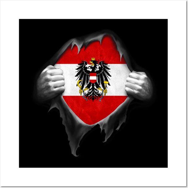 Austria Flag Austrian Roots DNA Pride Gift Wall Art by nikolayjs
